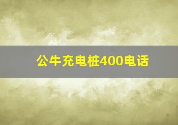 公牛充电桩400电话