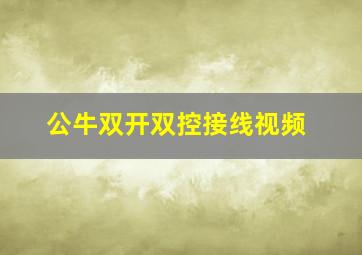 公牛双开双控接线视频