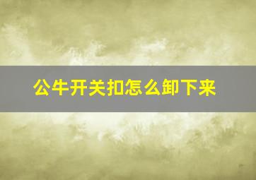 公牛开关扣怎么卸下来