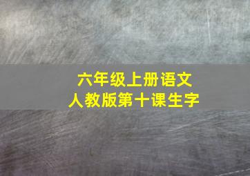 六年级上册语文人教版第十课生字