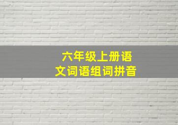 六年级上册语文词语组词拼音