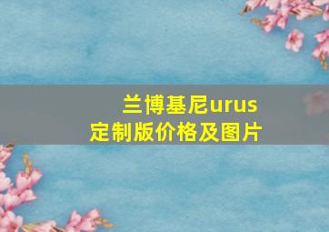 兰博基尼urus定制版价格及图片