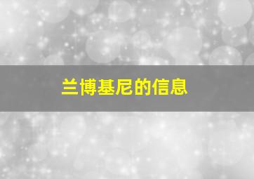 兰博基尼的信息