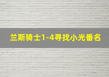 兰斯骑士1-4寻找小光番名