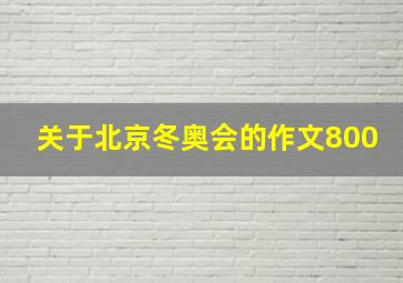 关于北京冬奥会的作文800