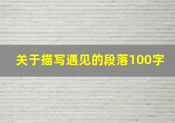 关于描写遇见的段落100字