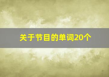 关于节目的单词20个