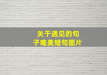 关于遇见的句子唯美短句图片