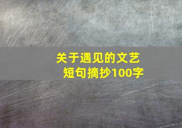 关于遇见的文艺短句摘抄100字