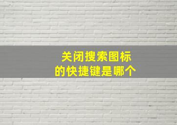 关闭搜索图标的快捷键是哪个