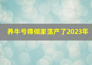 养牛亏得倾家荡产了2023年