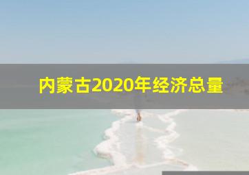 内蒙古2020年经济总量