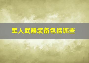 军人武器装备包括哪些