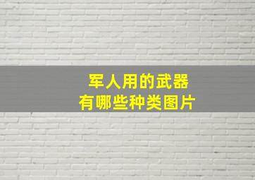 军人用的武器有哪些种类图片