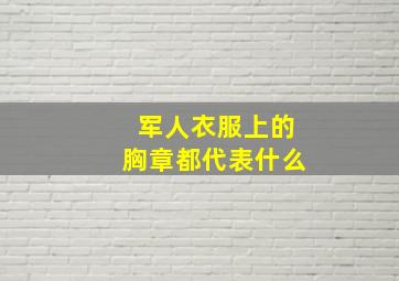 军人衣服上的胸章都代表什么