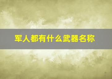 军人都有什么武器名称