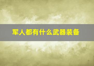 军人都有什么武器装备