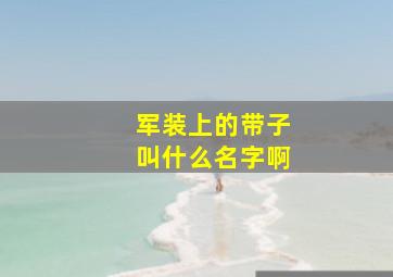 军装上的带子叫什么名字啊