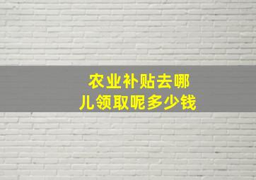 农业补贴去哪儿领取呢多少钱