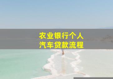 农业银行个人汽车贷款流程