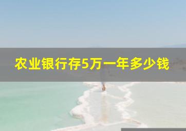 农业银行存5万一年多少钱