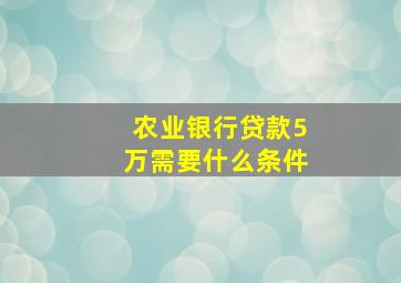 农业银行贷款5万需要什么条件