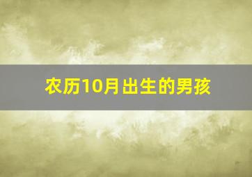 农历10月出生的男孩