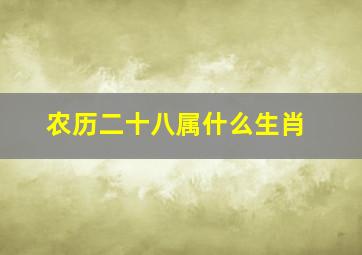 农历二十八属什么生肖