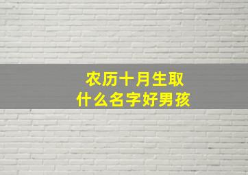 农历十月生取什么名字好男孩