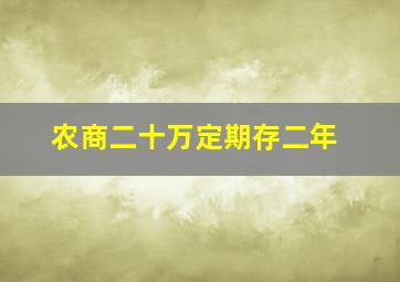 农商二十万定期存二年