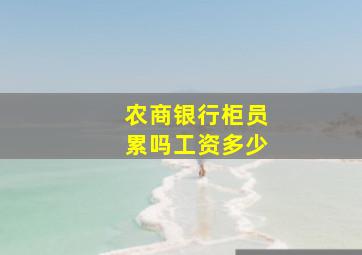 农商银行柜员累吗工资多少