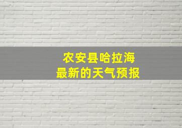 农安县哈拉海最新的天气预报