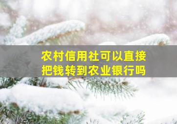 农村信用社可以直接把钱转到农业银行吗