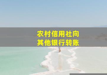 农村信用社向其他银行转账