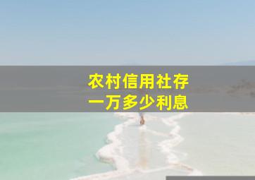 农村信用社存一万多少利息