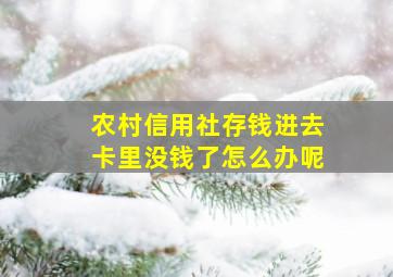 农村信用社存钱进去卡里没钱了怎么办呢