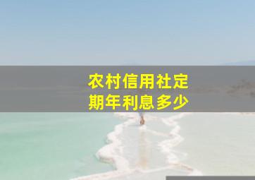 农村信用社定期年利息多少