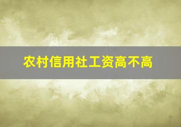 农村信用社工资高不高