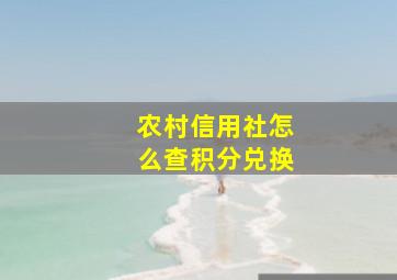 农村信用社怎么查积分兑换