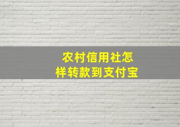 农村信用社怎样转款到支付宝