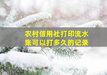 农村信用社打印流水账可以打多久的记录