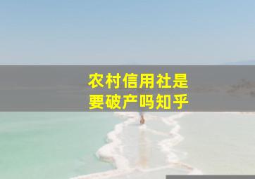 农村信用社是要破产吗知乎