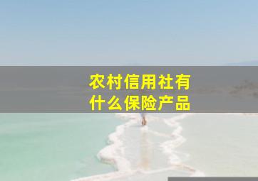 农村信用社有什么保险产品