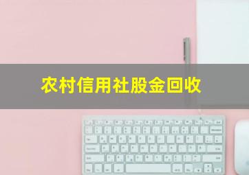 农村信用社股金回收