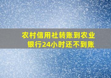 农村信用社转账到农业银行24小时还不到账