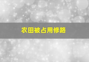 农田被占用修路