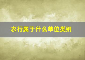 农行属于什么单位类别