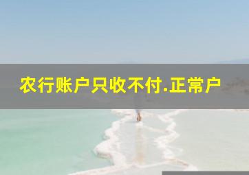 农行账户只收不付.正常户