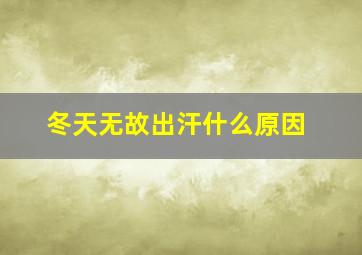 冬天无故出汗什么原因