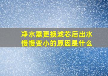 净水器更换滤芯后出水慢慢变小的原因是什么